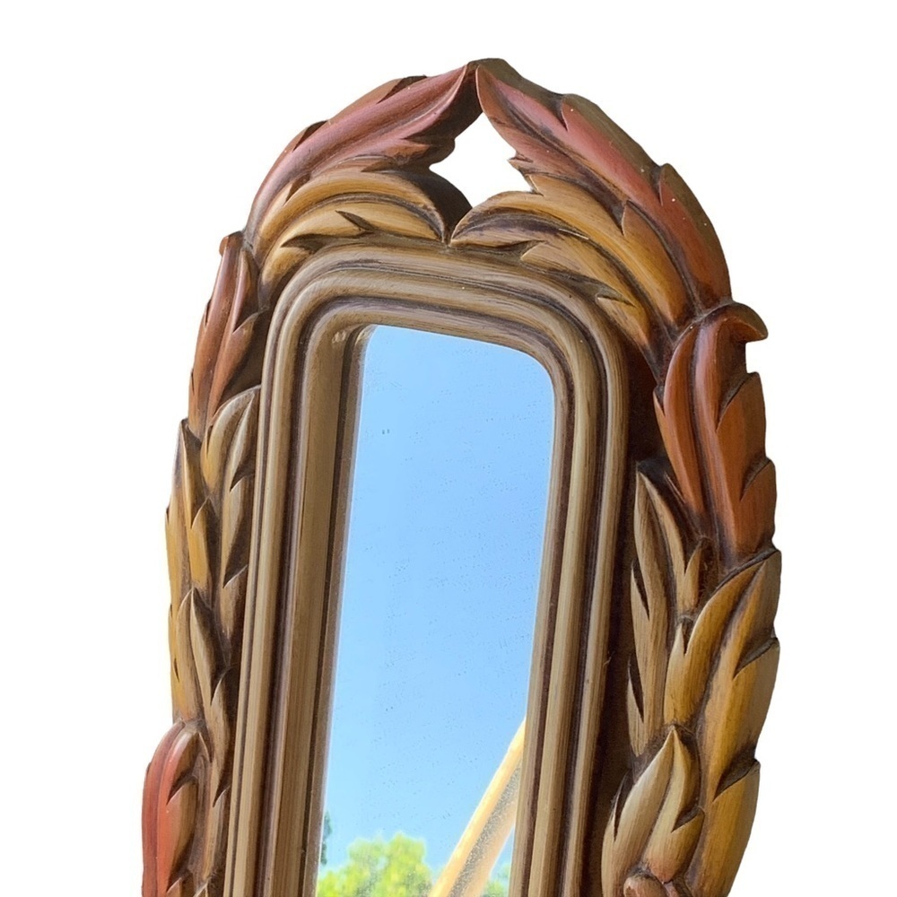 Homco Brown Framed Ornate Wall Decor Mirrored Candle Holder Burwood #2416 - Picture 2 of 6